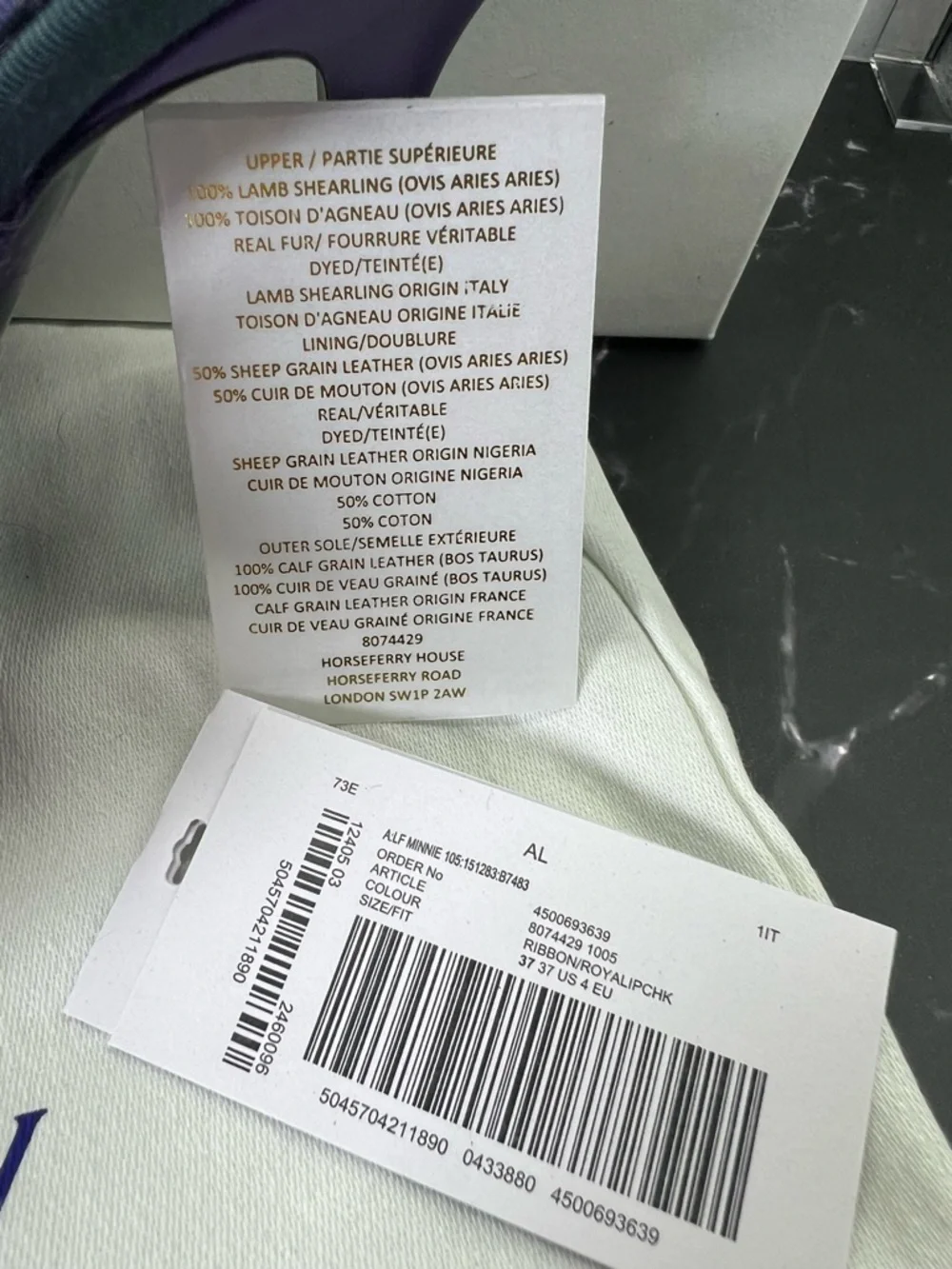 Burberry Purple Minnie Real Fur Shearling Stiletto Mules Full Inclusion. Size 37 - Picture 9 of 12